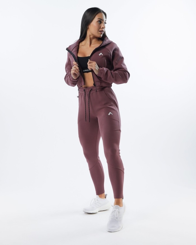 Pantaloni Jogger Dama Alphalete ELMTS Zip Violet | 572083-SFA