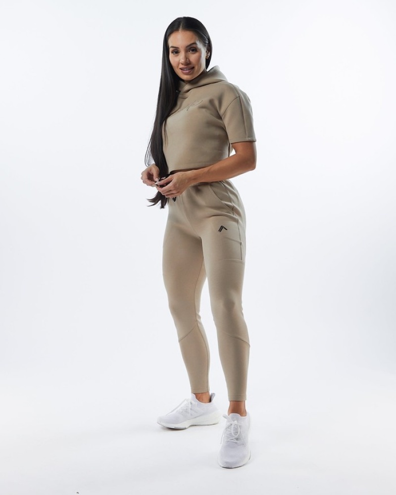 Pantaloni Jogger Dama Alphalete ELMTS Zip Maro | 412507-PSG