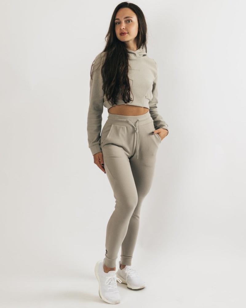 Pantaloni Jogger Dama Alphalete Identity Gri | 152479-RMX