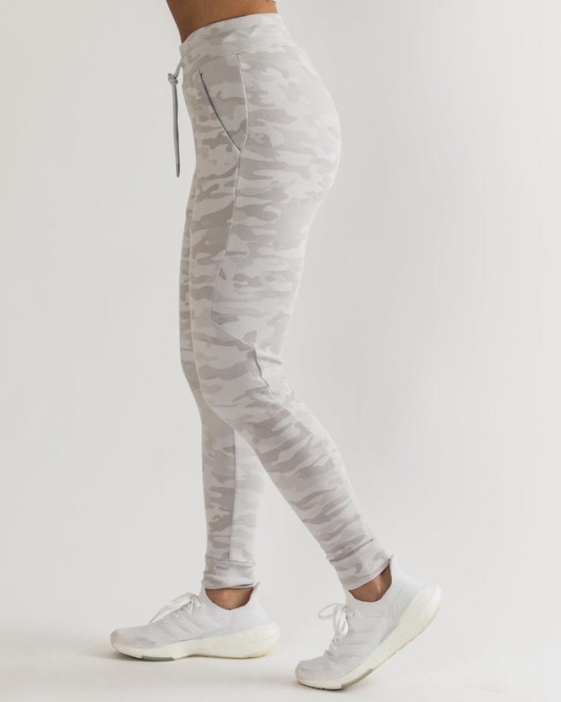 Pantaloni Jogger Dama Alphalete Identity Argintii Camuflaj | 796481-VSF