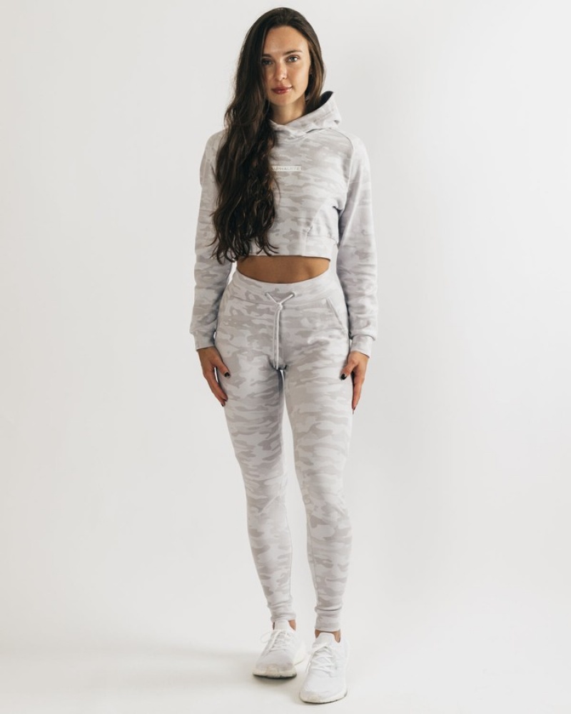 Pantaloni Jogger Dama Alphalete Identity Argintii Camuflaj | 796481-VSF