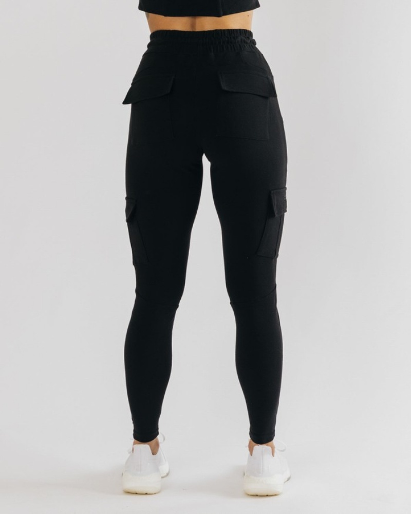 Pantaloni Jogger Dama Alphalete Identity Cargo Negrii | 586490-HCA