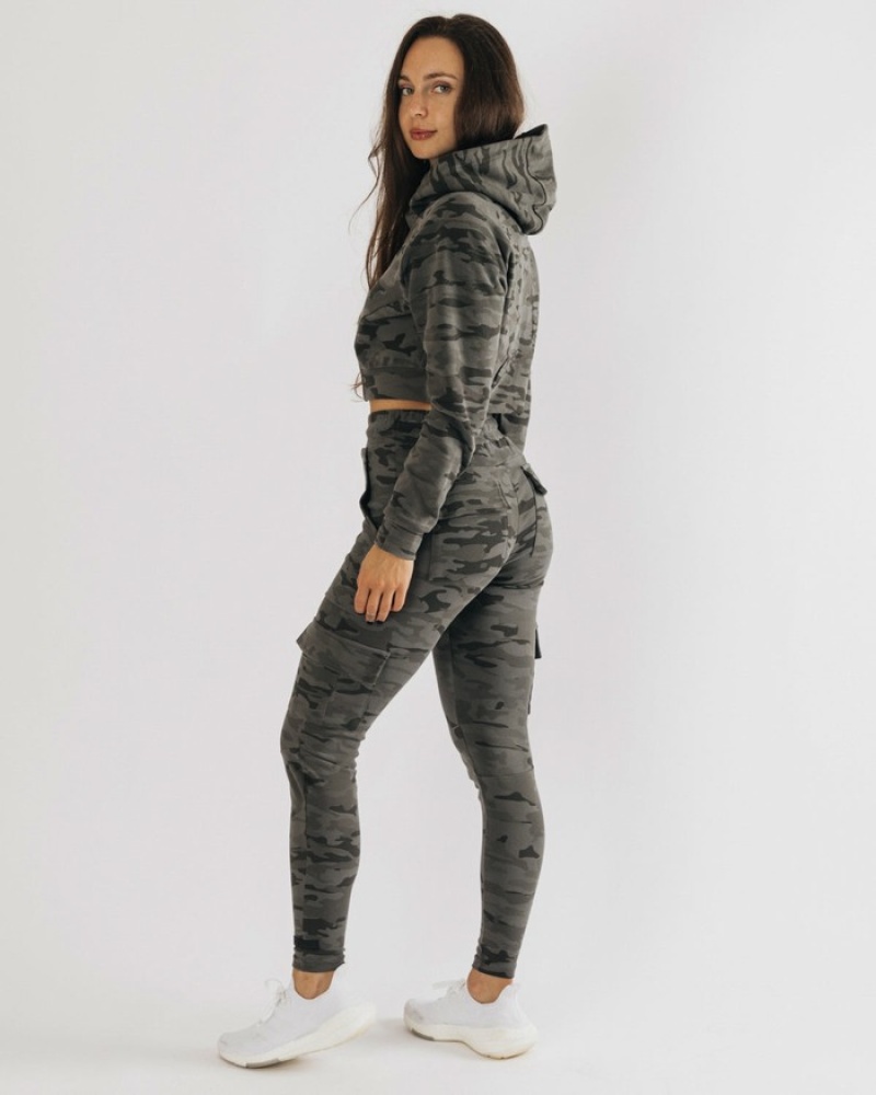 Pantaloni Jogger Dama Alphalete Identity Cargo Camuflaj | 819746-GSF
