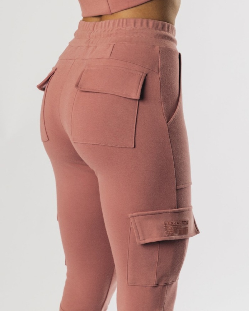 Pantaloni Jogger Dama Alphalete Identity Cargo Roz | 943017-ONB