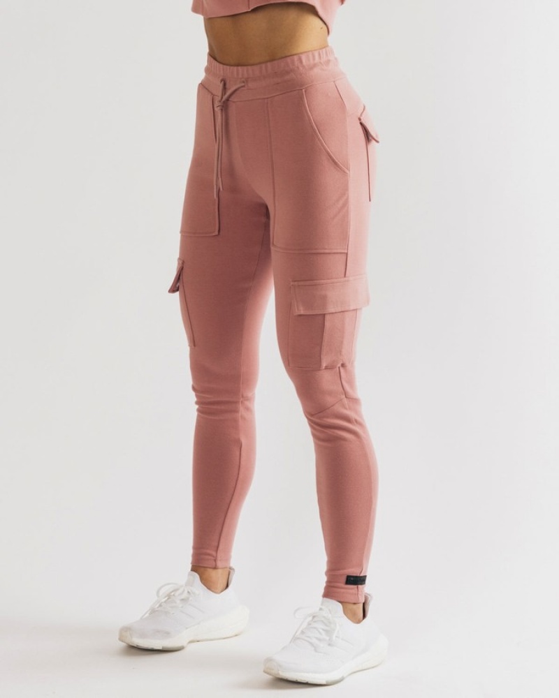 Pantaloni Jogger Dama Alphalete Identity Cargo Roz | 943017-ONB