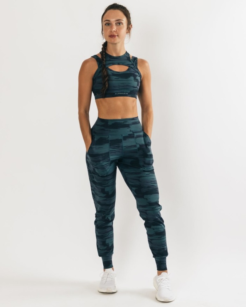 Pantaloni Jogger Dama Alphalete Surface Expanse Albastri Camuflaj | 891265-RVB