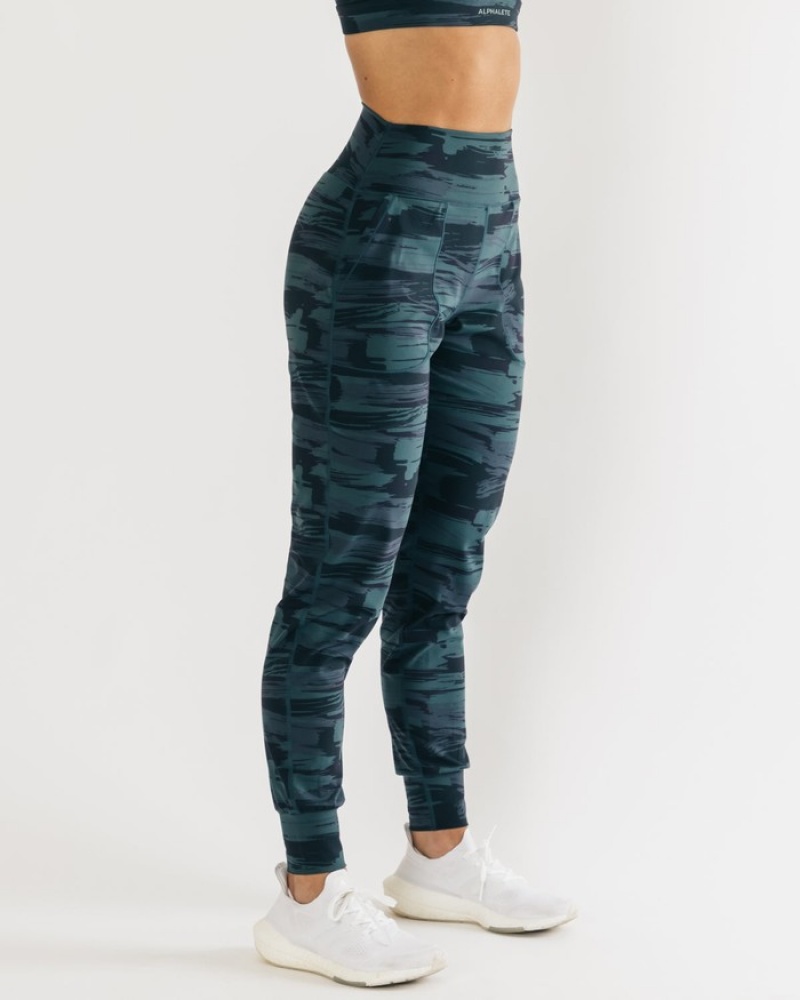 Pantaloni Jogger Dama Alphalete Surface Expanse Albastri Camuflaj | 891265-RVB
