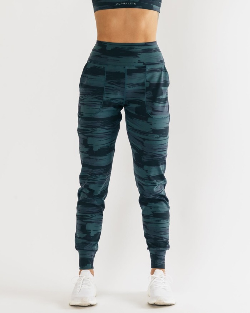 Pantaloni Jogger Dama Alphalete Surface Expanse Albastri Camuflaj | 891265-RVB