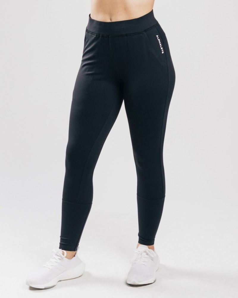 Pantaloni Jogger Dama Alphalete Trace Negrii | 615247-PLR