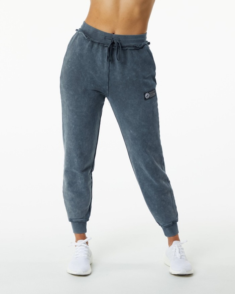 Pantaloni Jogger Dama Alphalete Very Terry Albastri | 714690-JNC