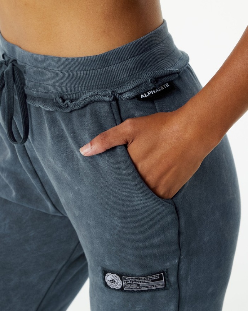 Pantaloni Jogger Dama Alphalete Very Terry Albastri | 714690-JNC