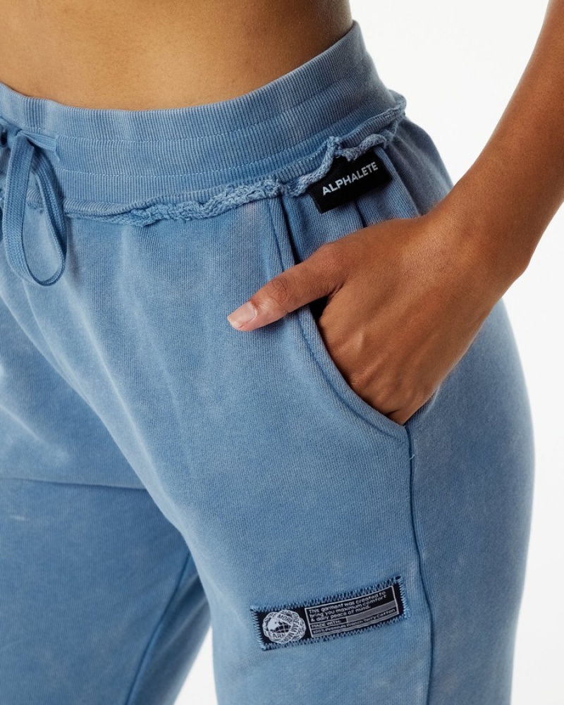 Pantaloni Jogger Dama Alphalete Very Terry Albastri | 253869-KZB