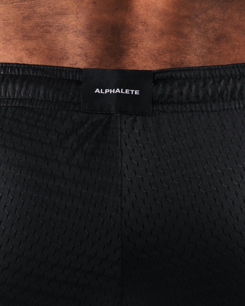 Pantaloni Scurti Barbati Alphalete AA Mesh 6” Negrii | 480352-GHW