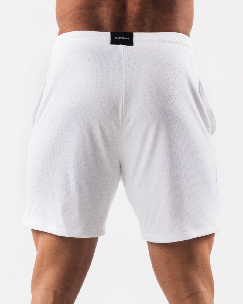 Pantaloni Scurti Barbati Alphalete AA Mesh 6” Albi | 916482-XYA
