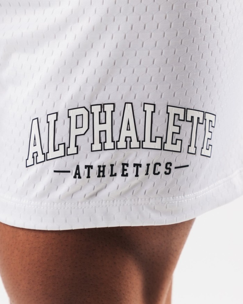 Pantaloni Scurti Barbati Alphalete AA Mesh 6” Albi | 916482-XYA