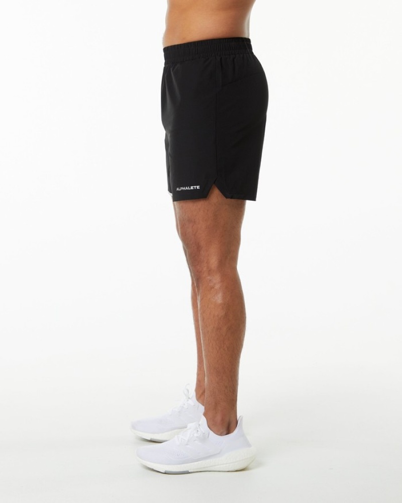 Pantaloni Scurti Barbati Alphalete Core Stride 5” Negrii | 726194-VCS