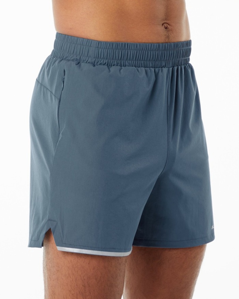Pantaloni Scurti Barbati Alphalete Core Stride 5” Albastri | 193826-PKO