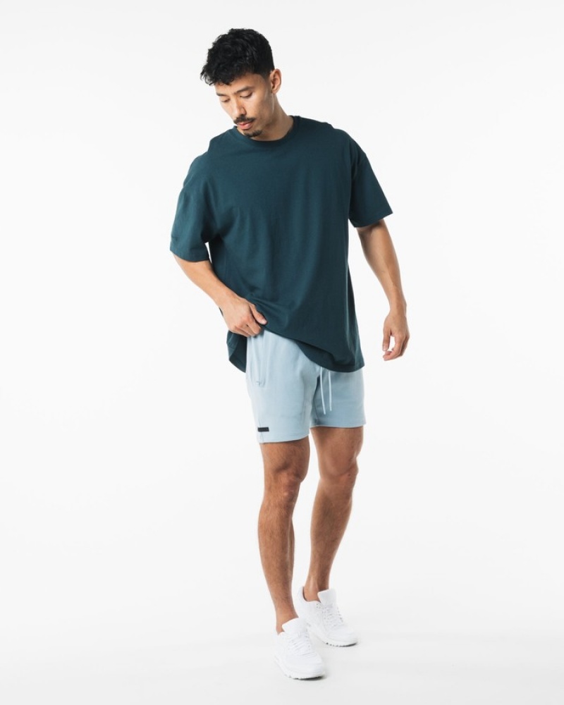 Pantaloni Scurti Barbati Alphalete Identity 6” Albastri | 042675-GZN