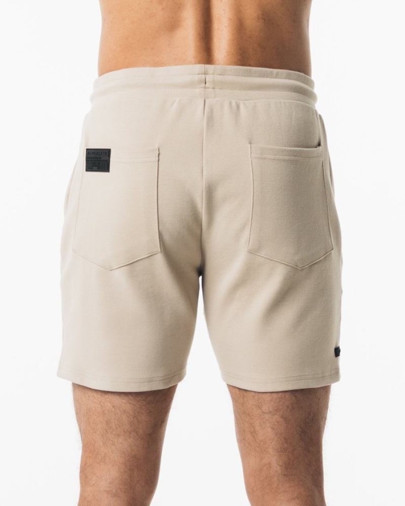 Pantaloni Scurti Barbati Alphalete Identity 6” Bej | 608954-HWK