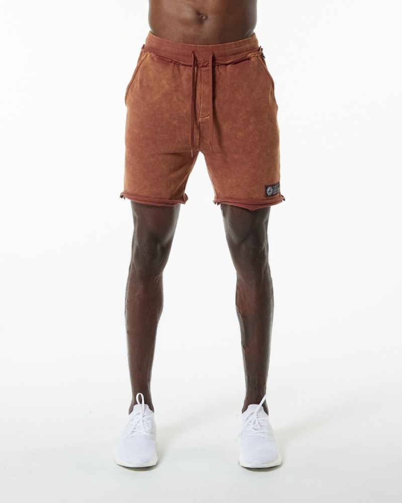 Pantaloni Scurti Barbati Alphalete Very Terry Kaki | 725396-HPL