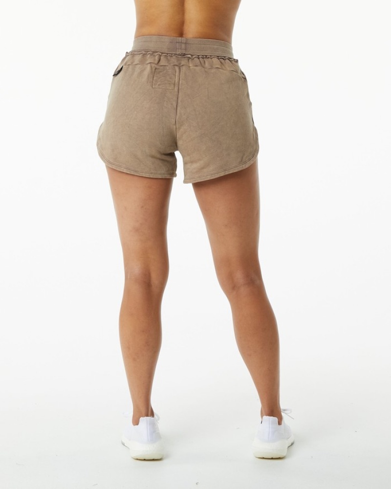 Pantaloni Scurti Dama Alphalete Very Terry Gri | 840179-KEX