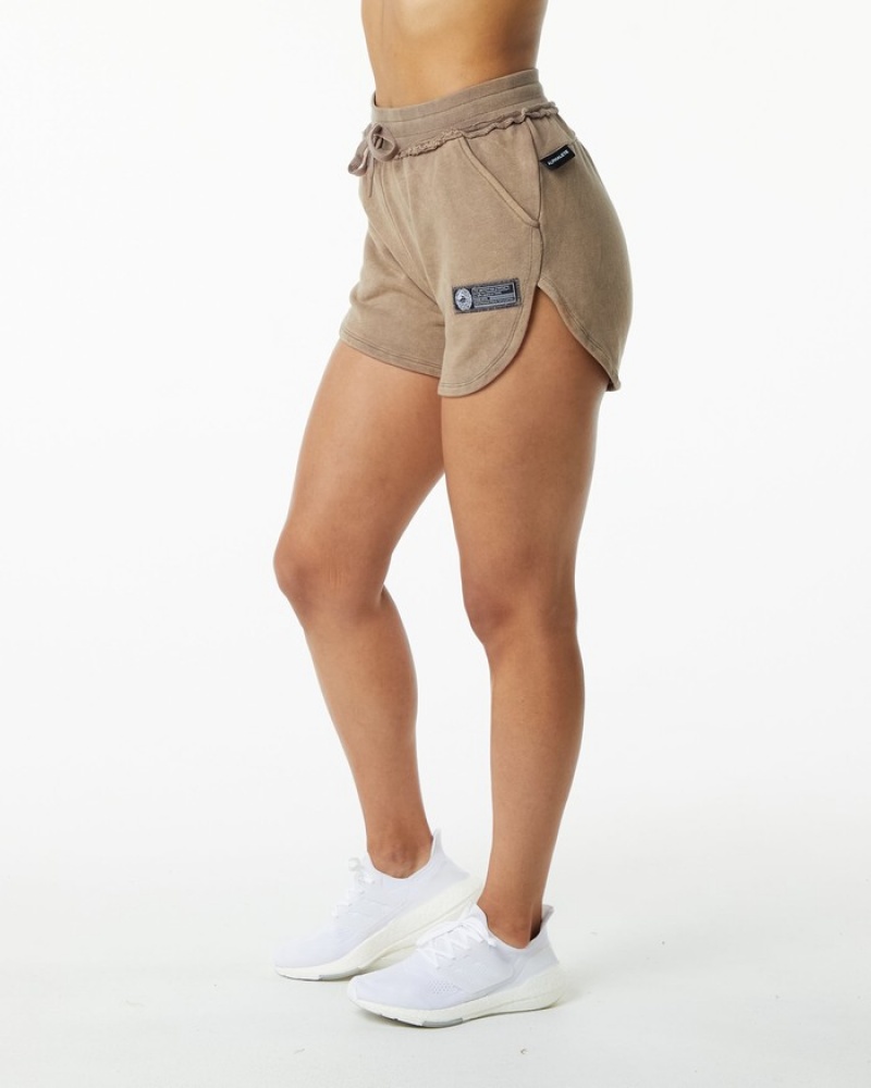 Pantaloni Scurti Dama Alphalete Very Terry Gri | 840179-KEX