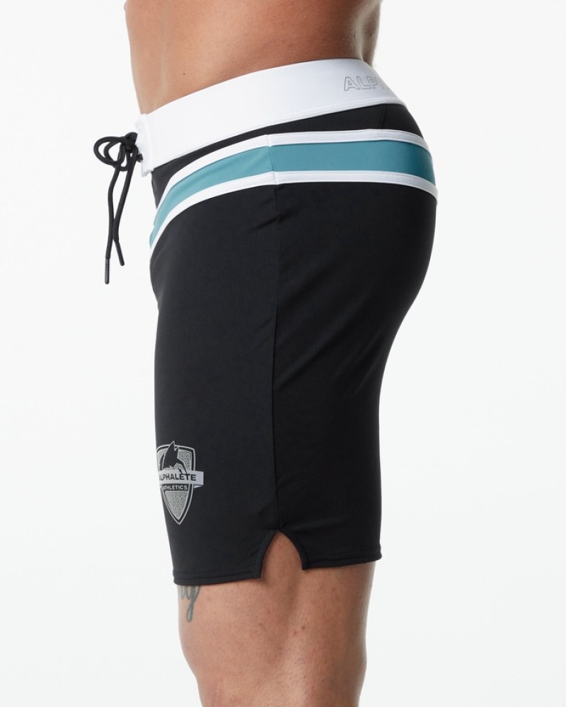 Pantaloni Scurti de Bord Barbati Alphalete Trident Competitie Negrii | 705831-JRX