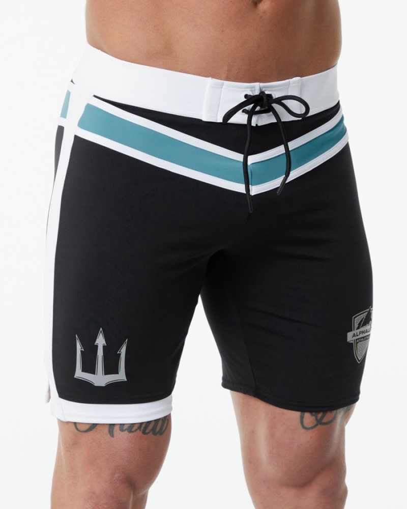 Pantaloni Scurti de Bord Barbati Alphalete Trident Competitie Negrii | 705831-JRX