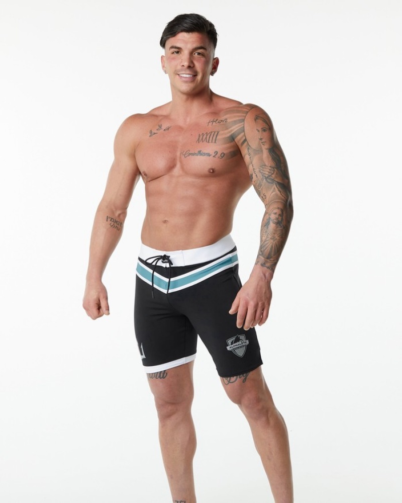 Pantaloni Scurti de Bord Barbati Alphalete Trident Competitie Negrii | 705831-JRX
