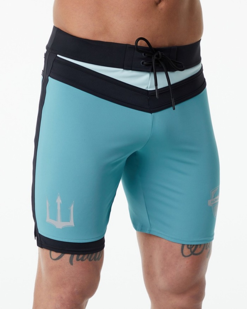 Pantaloni Scurti de Bord Barbati Alphalete Trident Competitie Turcoaz | 961035-ZXK