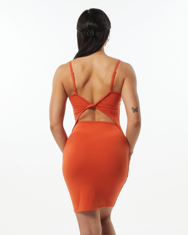 Rochie Dama Alphalete Ultrasoft Allure Portocalii | 853609-QXF