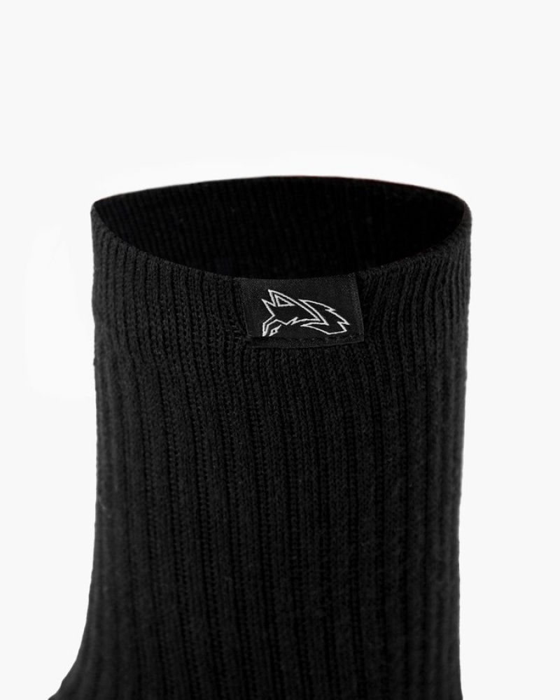 Sosete Barbati Alphalete Wolf Head Crew 3pk Negrii | 059483-EHA