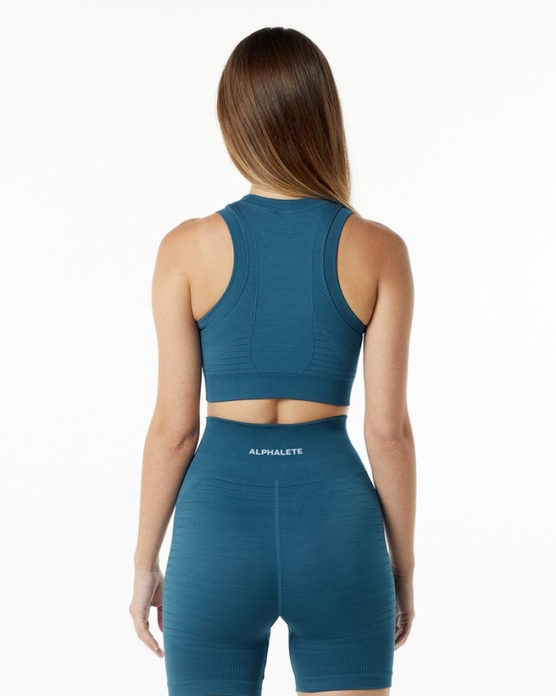 Sutiene Dama Alphalete Ozone Crop Albastri | 041598-RDH