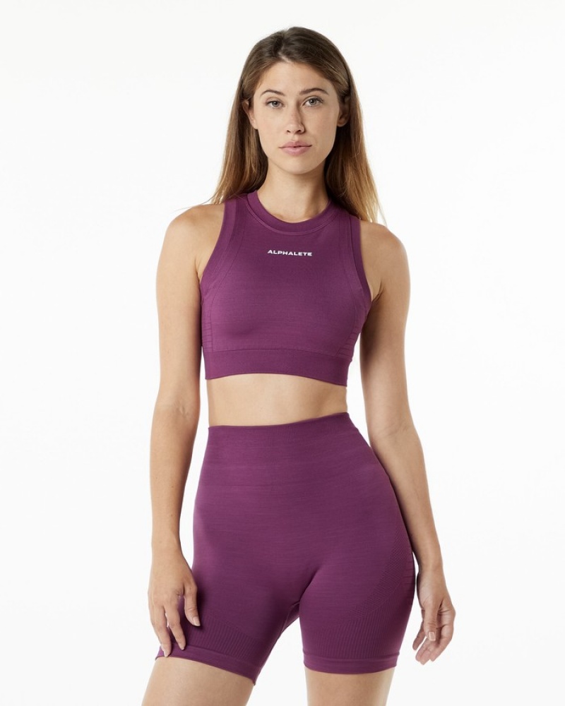 Sutiene Dama Alphalete Ozone Crop Violet | 751063-ODJ