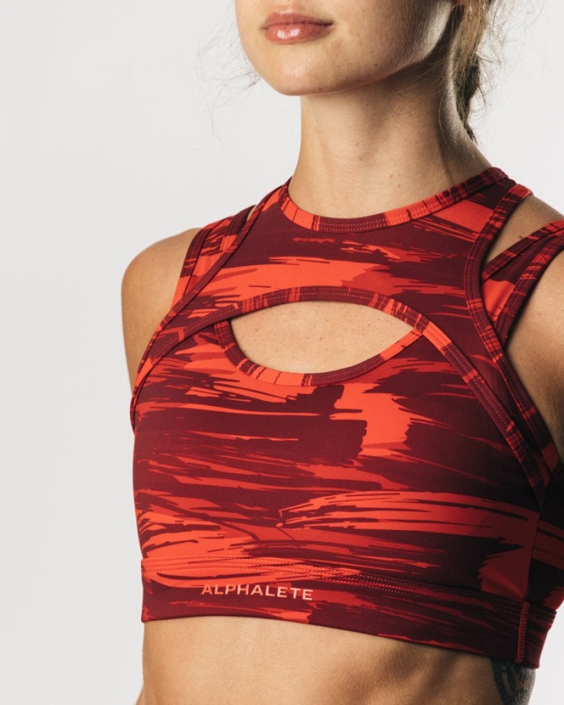 Sutiene Dama Alphalete Surface Keyhole Camuflaj | 278401-OFQ