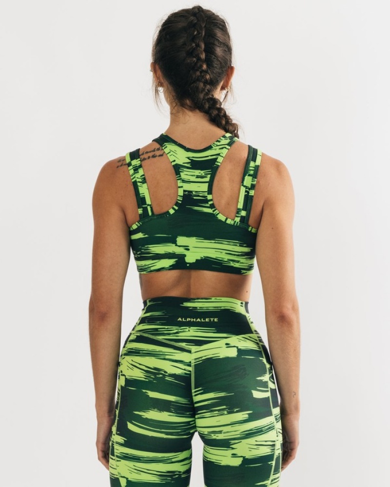 Sutiene Dama Alphalete Surface Keyhole Camuflaj | 962374-JHY