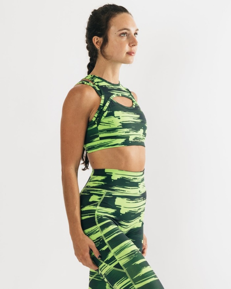 Sutiene Dama Alphalete Surface Keyhole Camuflaj | 962374-JHY