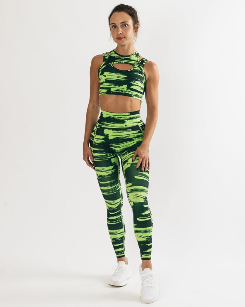 Sutiene Dama Alphalete Surface Keyhole Camuflaj | 962374-JHY