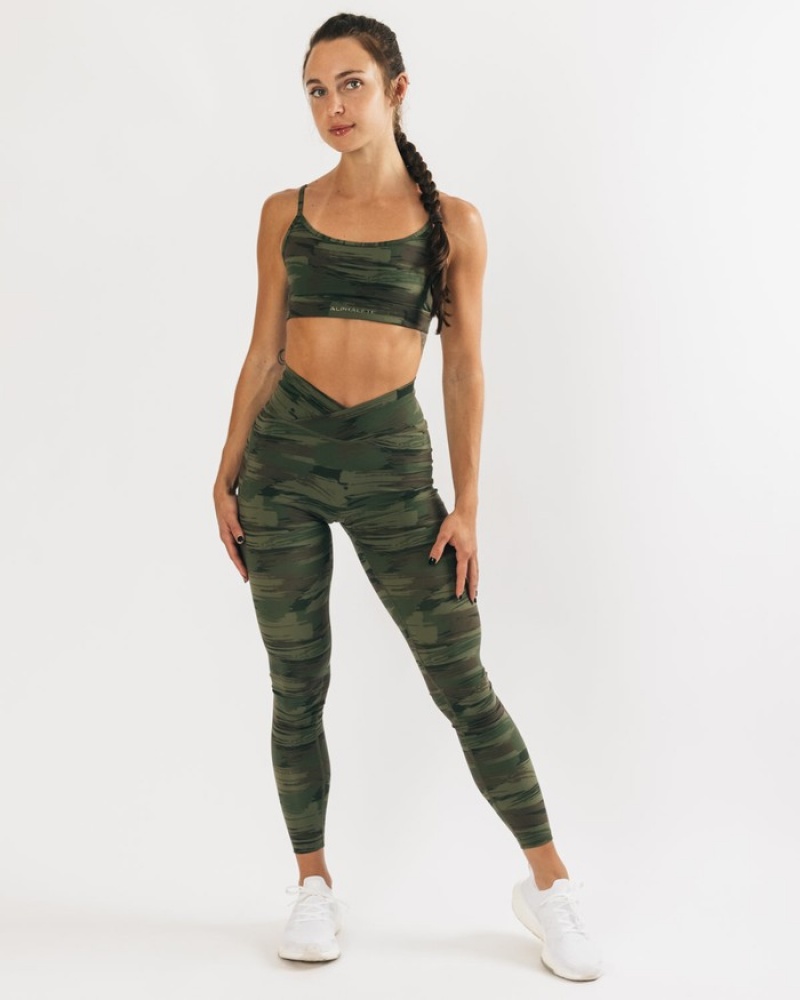 Sutiene Dama Alphalete Surface Limitless Masline Verzi Camuflaj | 476283-DWT