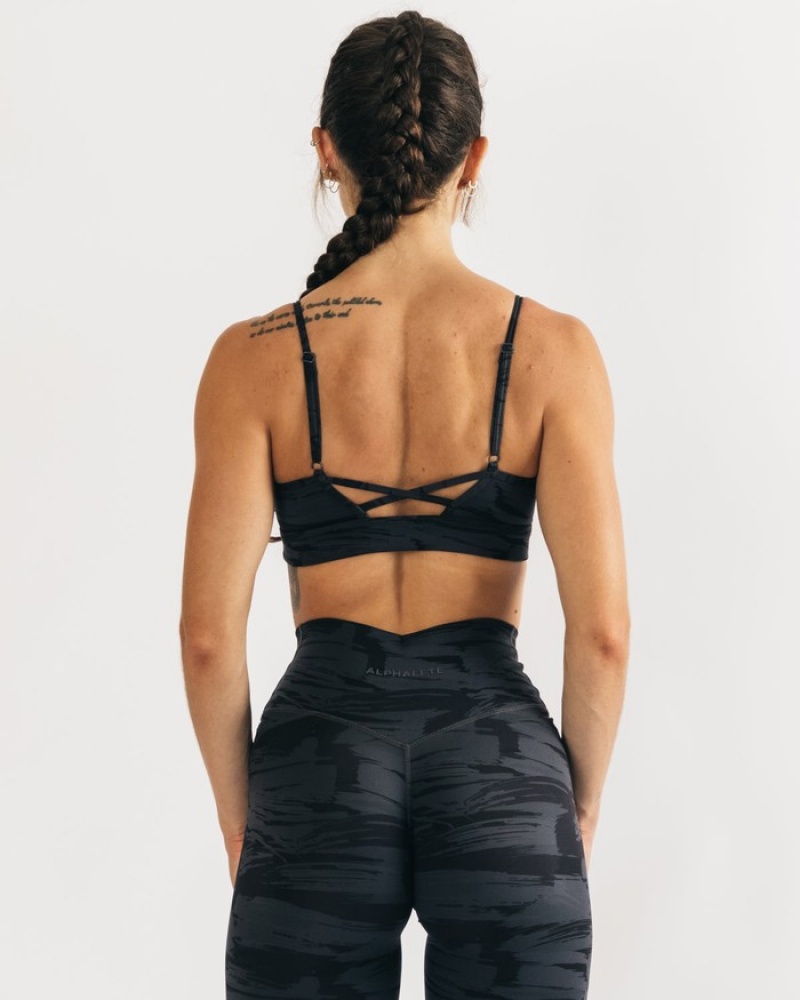 Sutiene Dama Alphalete Surface Limitless Negrii Camuflaj | 105372-RSX
