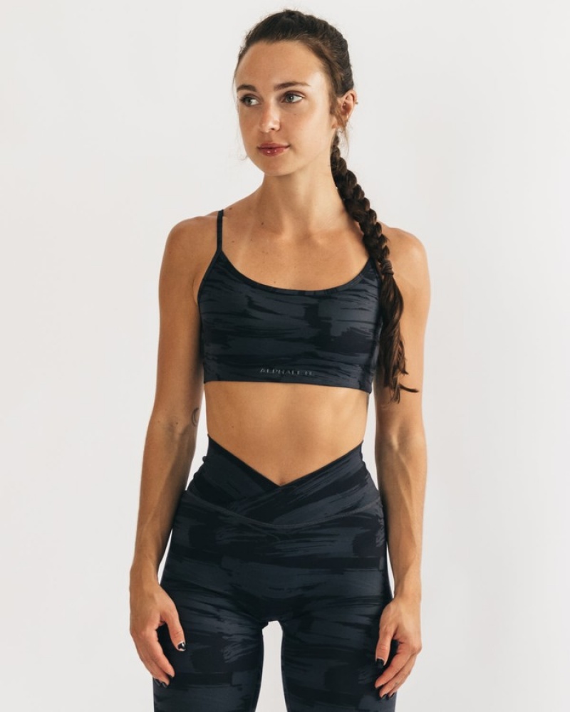 Sutiene Dama Alphalete Surface Limitless Negrii Camuflaj | 105372-RSX