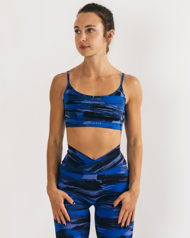 Sutiene Dama Alphalete Surface Limitless Albastri Camuflaj | 816945-COR