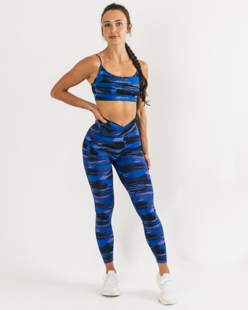 Sutiene Dama Alphalete Surface Limitless Albastri Camuflaj | 816945-COR