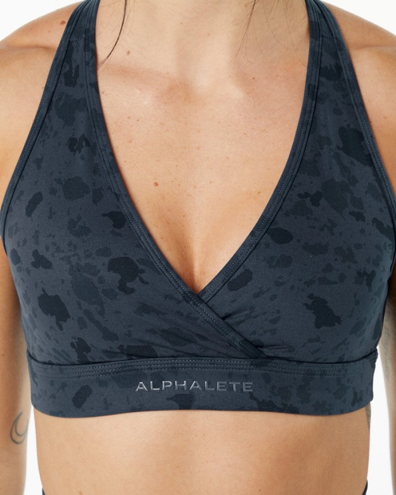 Sutiene Dama Alphalete Surface Wrap Albastri | 538246-ZCE