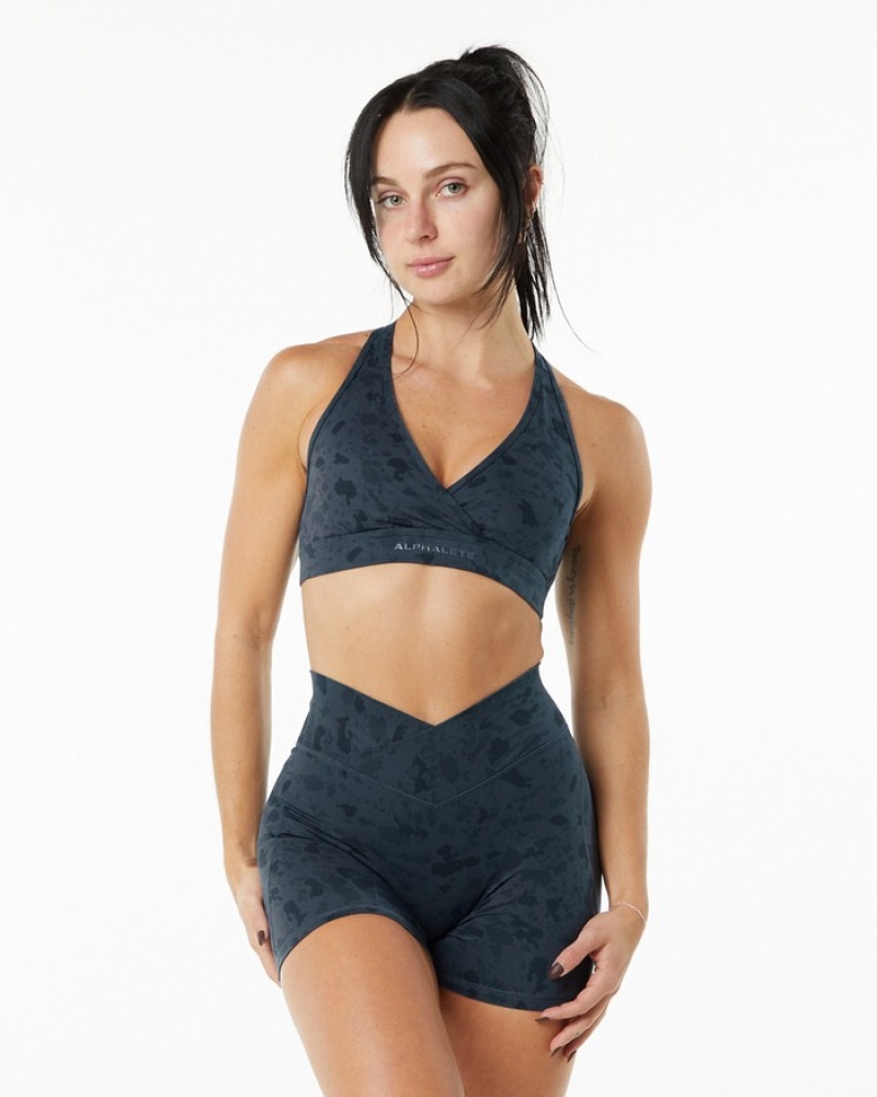 Sutiene Dama Alphalete Surface Wrap Albastri | 538246-ZCE