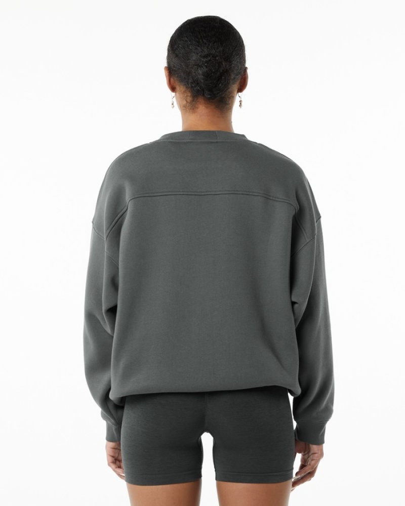 Tricouri Dama Alphalete Clasici Crew Gri | 812653-FAS