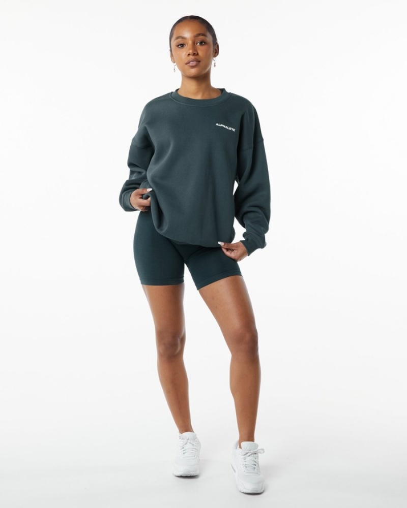 Tricouri Dama Alphalete Clasici Crew Gri | 269354-IGB