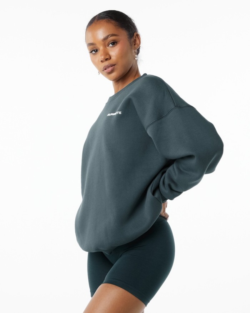 Tricouri Dama Alphalete Clasici Crew Gri | 269354-IGB