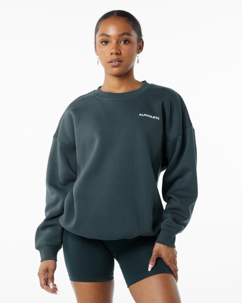 Tricouri Dama Alphalete Clasici Crew Gri | 269354-IGB