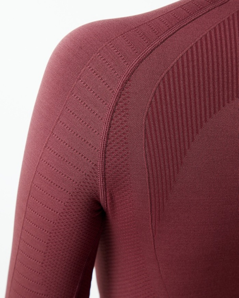 Tricouri Dama Alphalete Ozone High Neck LS Crop Visinii | 187562-USE